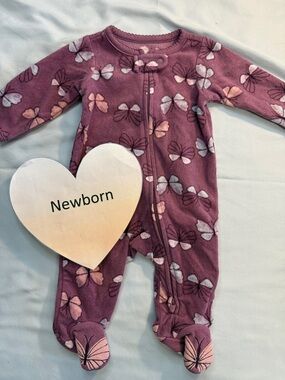 Carter's - Newborn Pink Fleece Onesie Sleeper